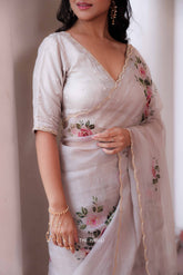 Heera Grey Silk Blouse